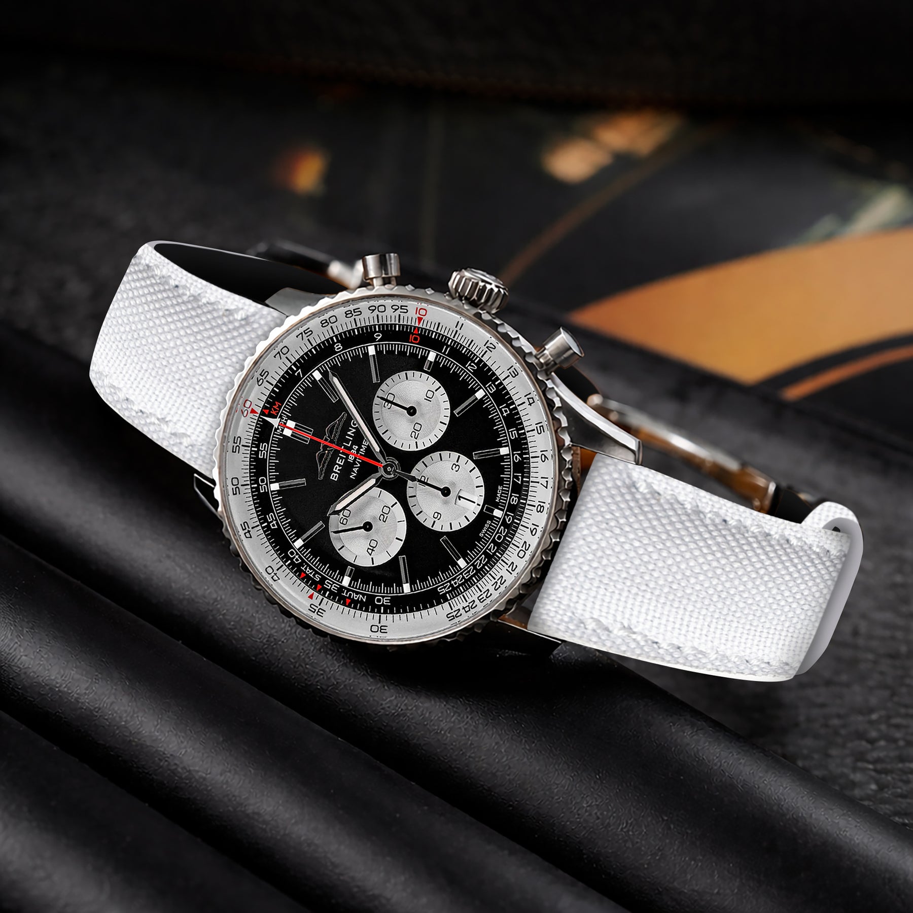 Navitimer Strap Breitling Navitimer Straps - Canvas White – Liger Straps
