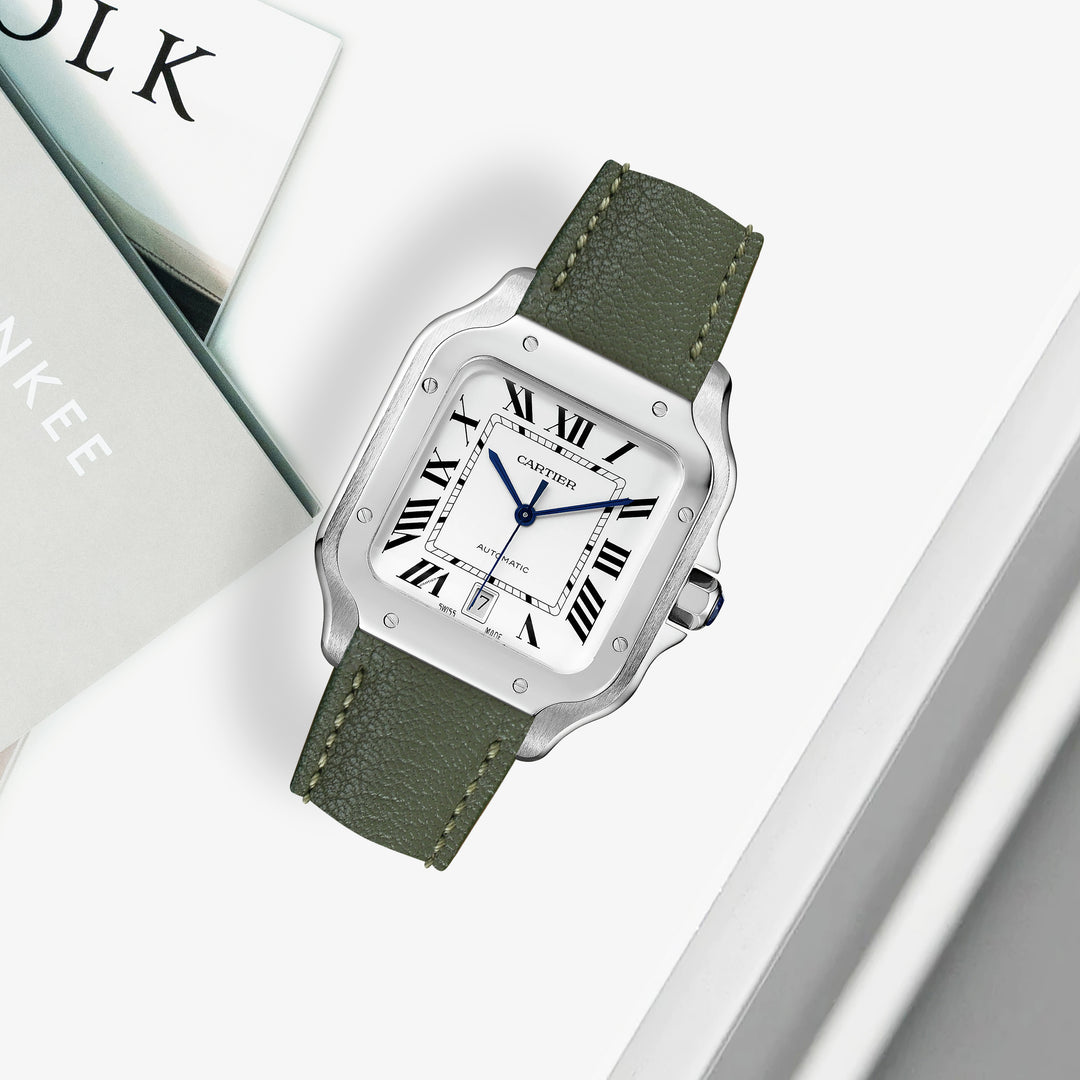 Cartier New Santos Quick Release Straps - Chevre Basil – Liger Straps