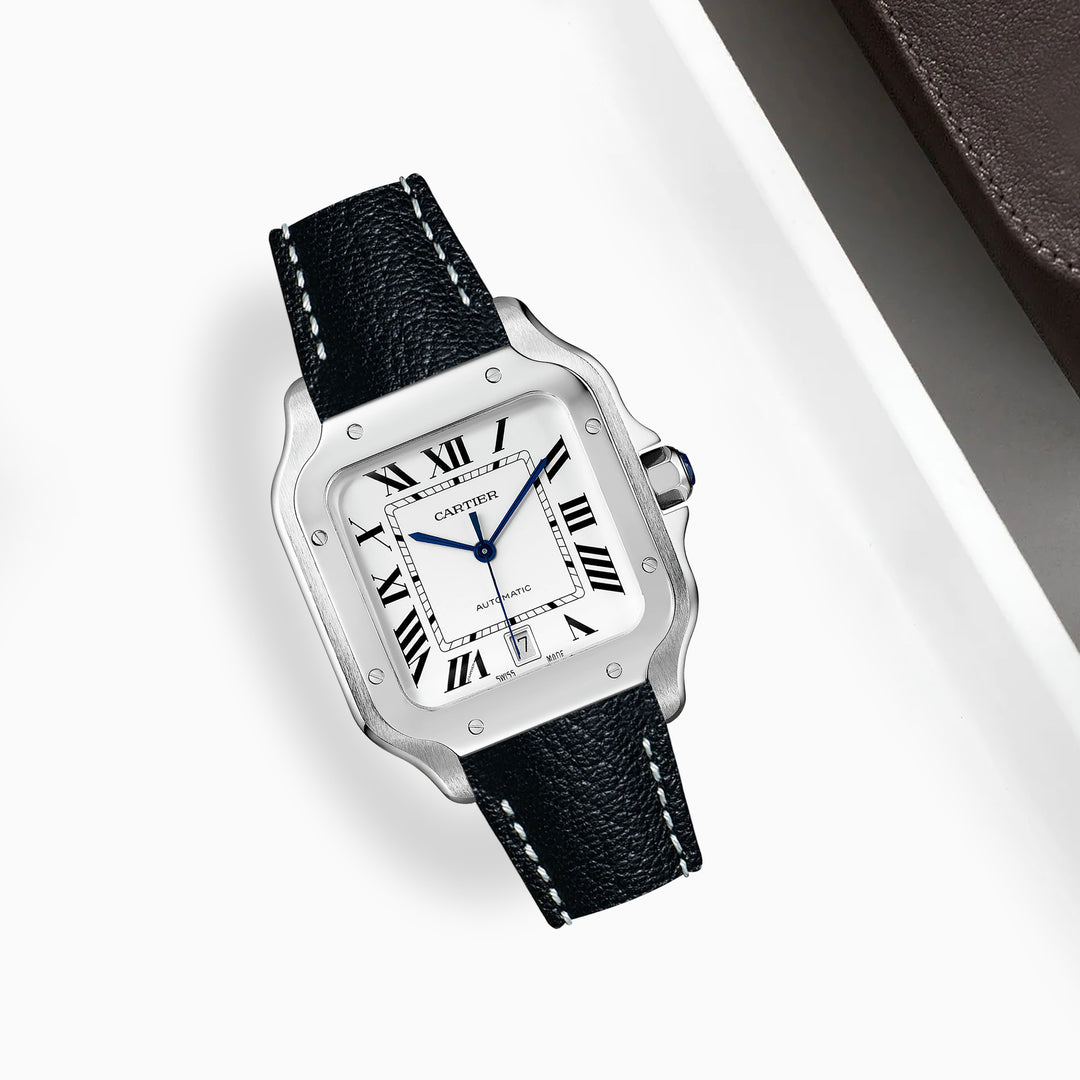Cartier New Santos Quick Release Straps - Chevre Black – Liger Straps