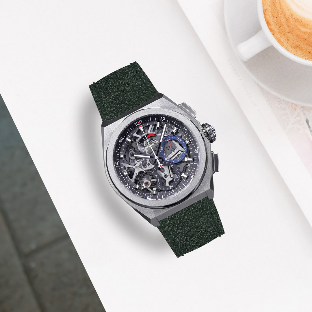 Zenith Defy Straps - Chevre Hunter Green – Liger Straps