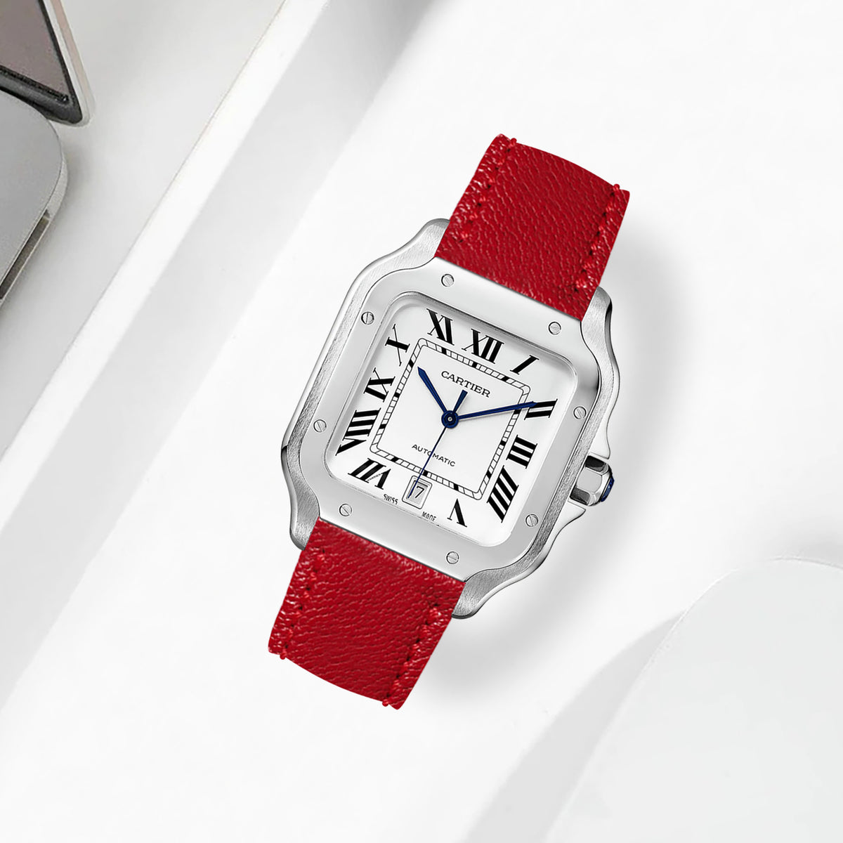 Cartier New Santos Quick Release Straps - Chevre Red – Liger Straps
