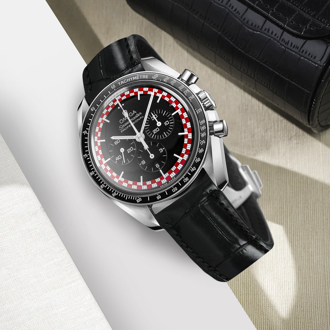 Omega Speedmaster Moonwatch Straps - Croco Black – Liger Straps