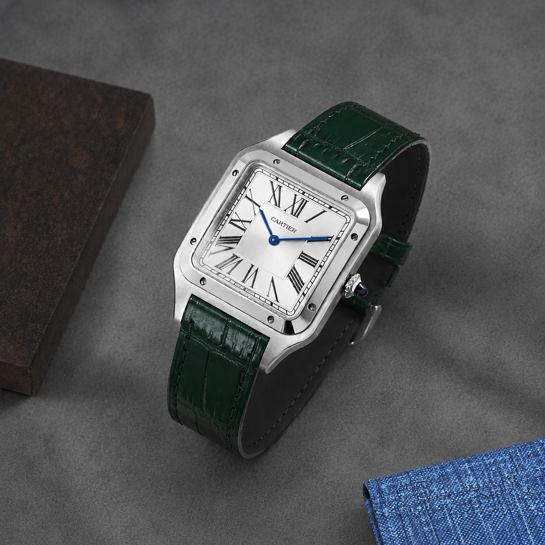 Cartier Dumont Straps - Croco Bottled Green – Liger Straps