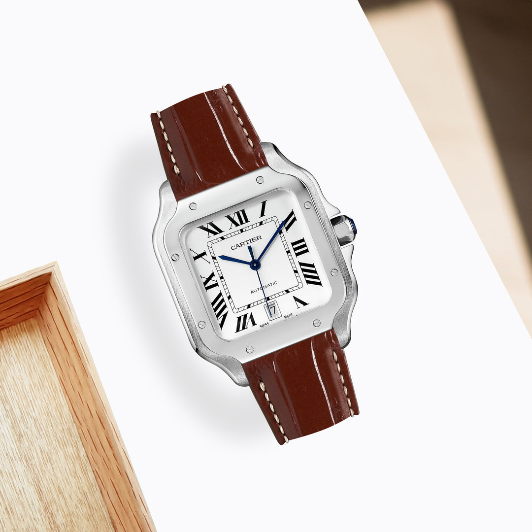 Cartier New Santos Quick Release Straps - Croco Brown – Liger Straps