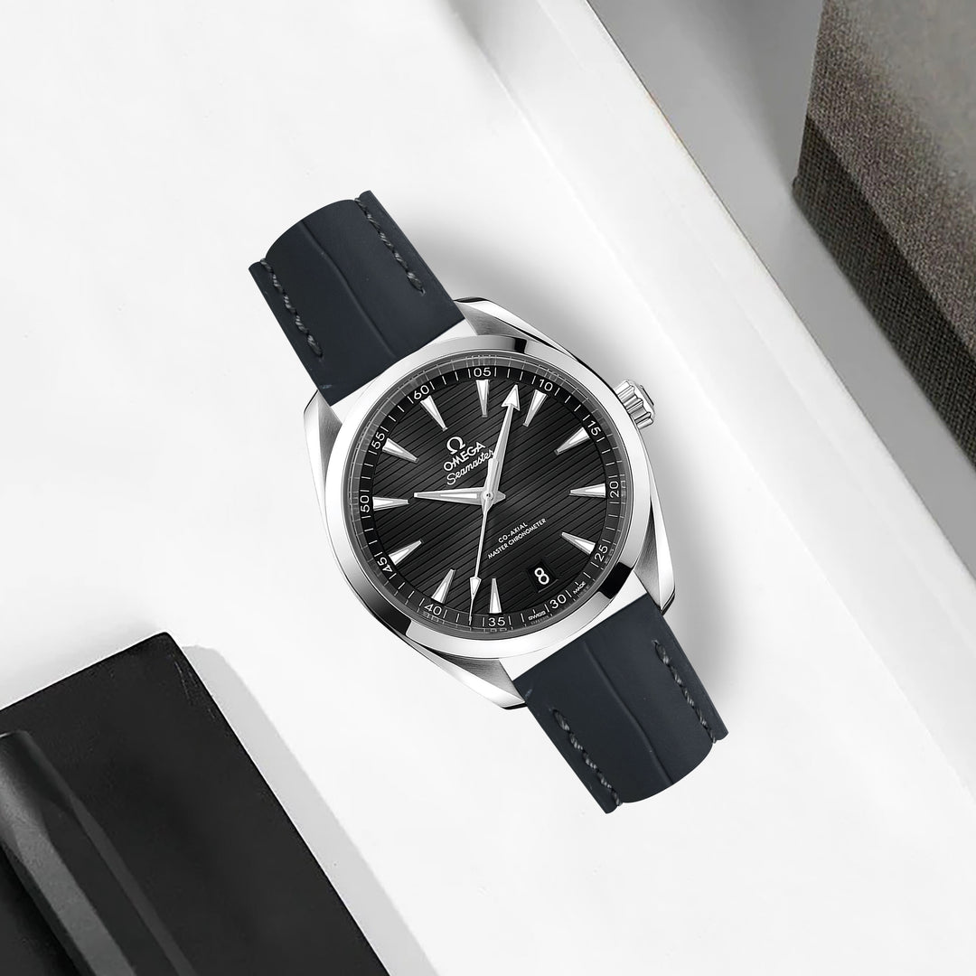 Omega Seamaster Aqua Terra Straps - Croco Dark Grey – Liger Straps