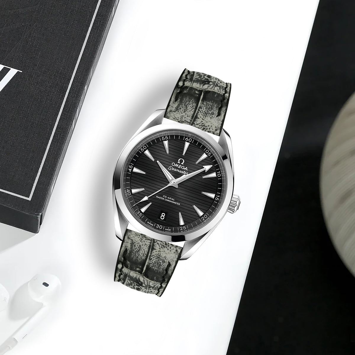 Omega Seamaster Aqua Terra Straps - Croco Graphite – Liger Straps