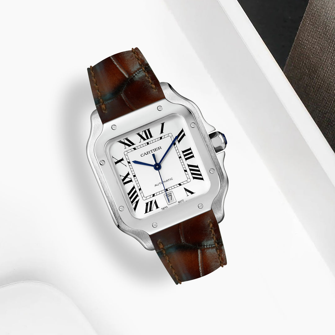 Cartier New Santos Quick Release Straps - Croco Mattone – Liger Straps