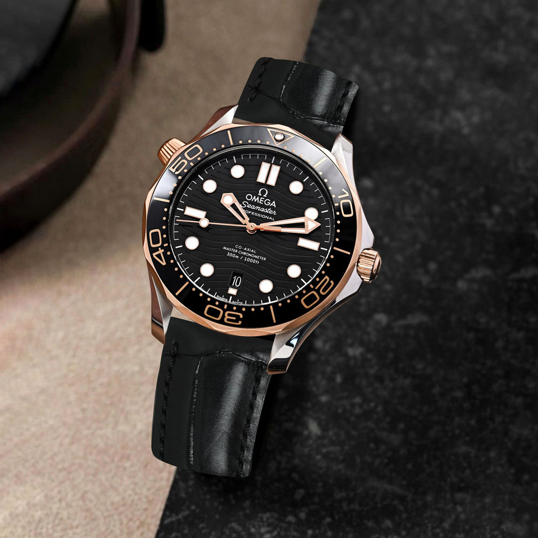 Omega Seamaster Diver 300m Straps - Croco Black – Liger Straps