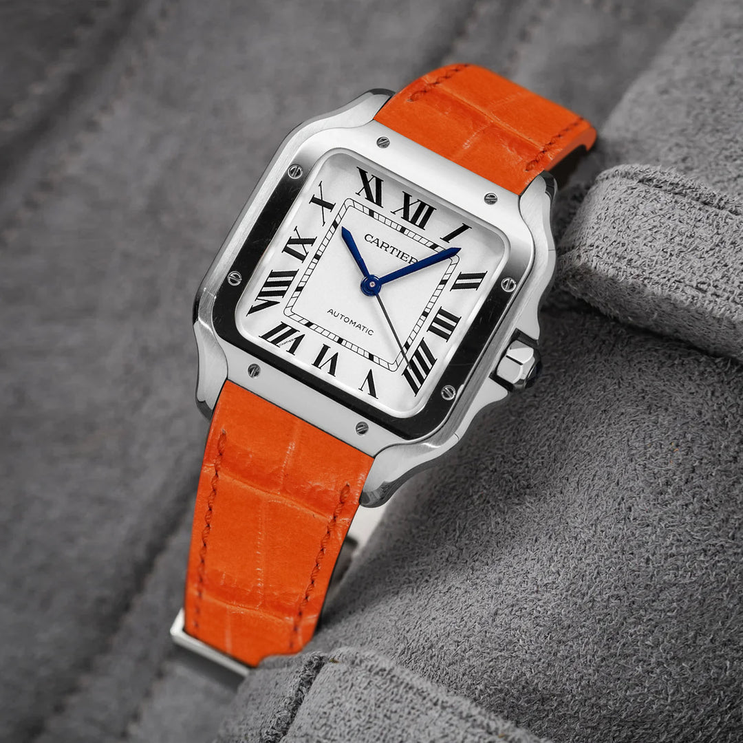 Cartier New Santos Quick Release Straps - Croco Orange – Liger Straps
