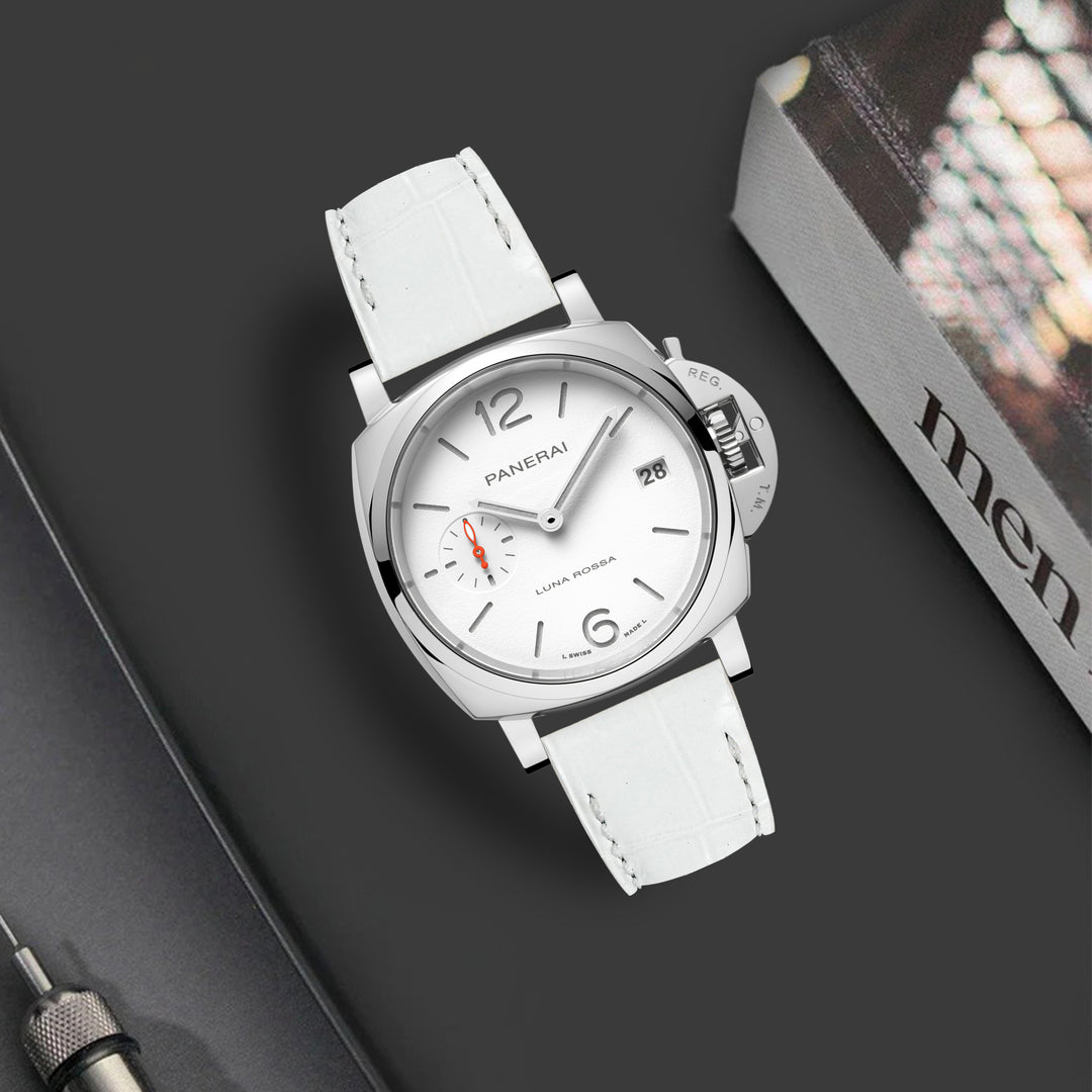 Panerai Luminor Due Straps - Croco White – Liger Straps