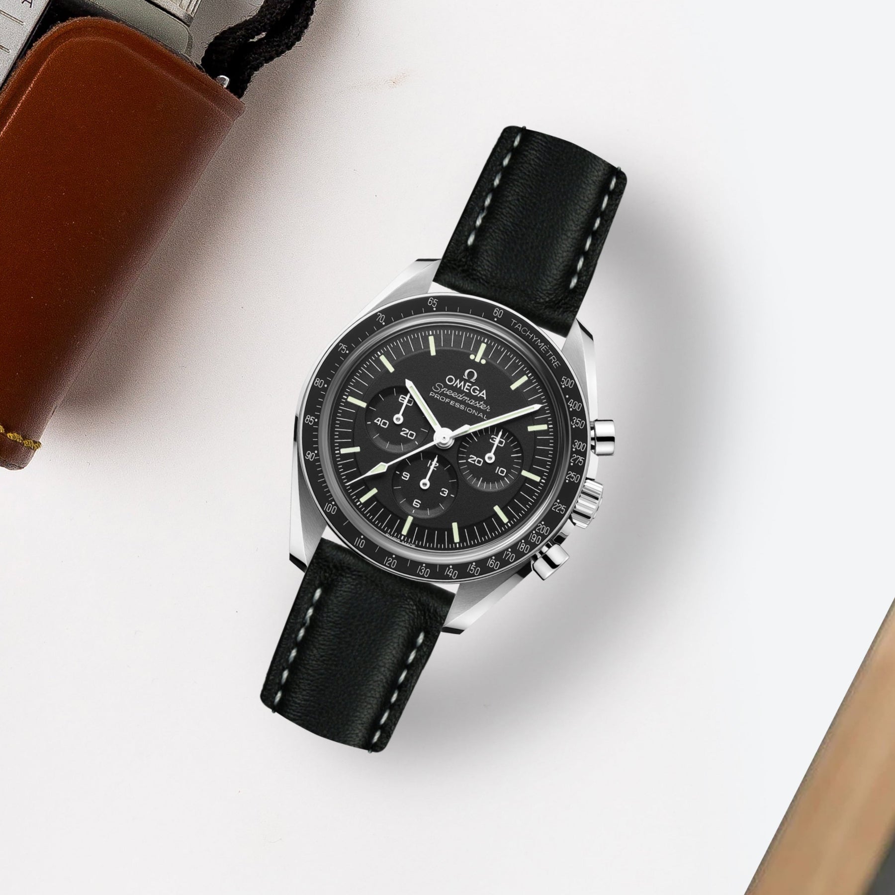 Omega Speedmaster 3861 On Strap Vertech Rubber Watch Strap For