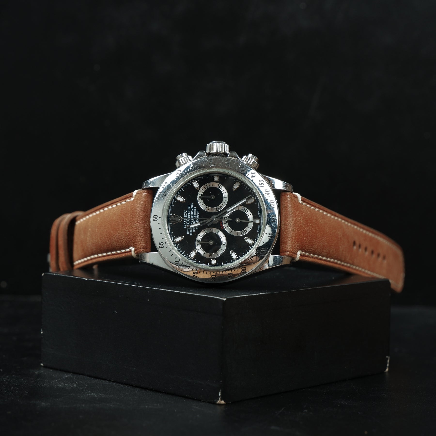 GUCCI Black 18mm x 14mm Genuine Leather 115/75 Watch Strap Steel
