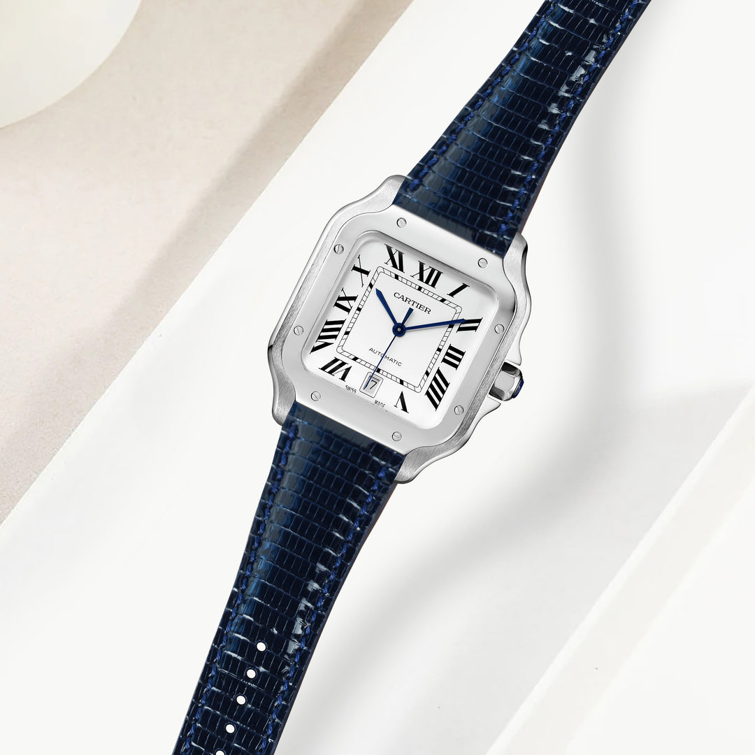 Cartier New Santos Quick Release Straps - Lizard Navy Blue – Liger
