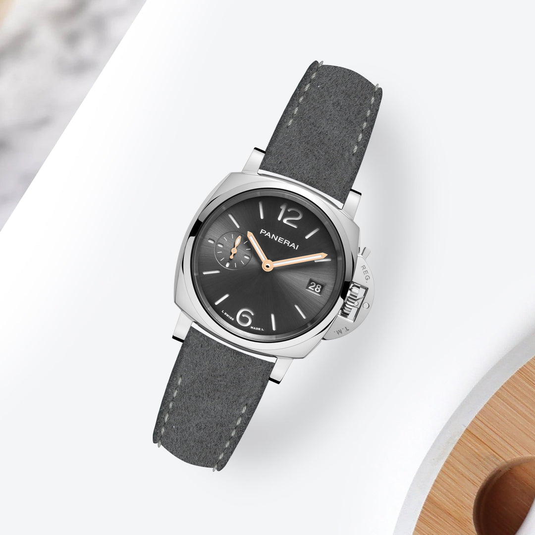 Panerai Luminor Due Straps - Suede Grey – Liger Straps