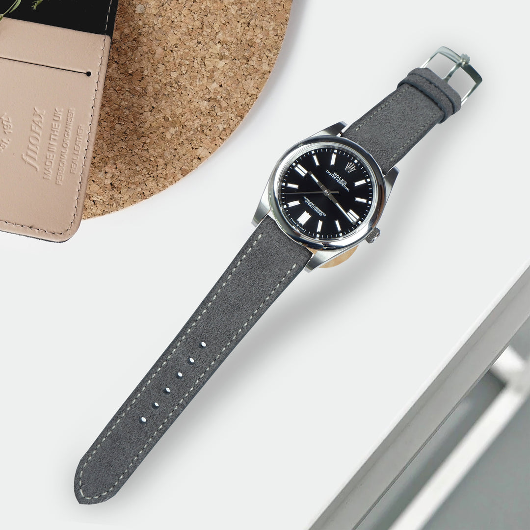 Rolex Oyster Perpetual Straps - Suede Grey – Liger Straps