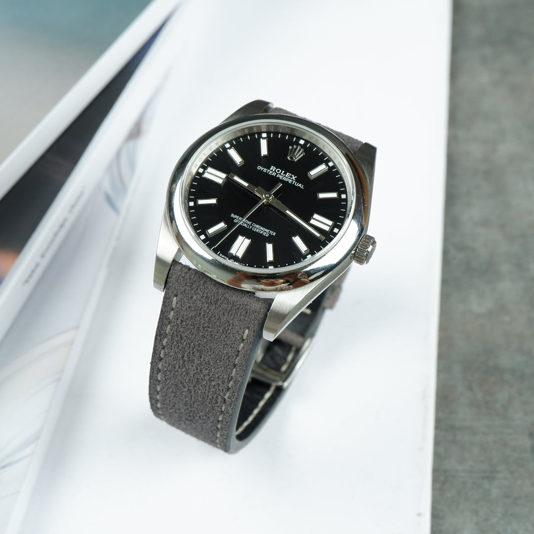 Rolex Oyster Perpetual Straps - Suede Grey – Liger Straps
