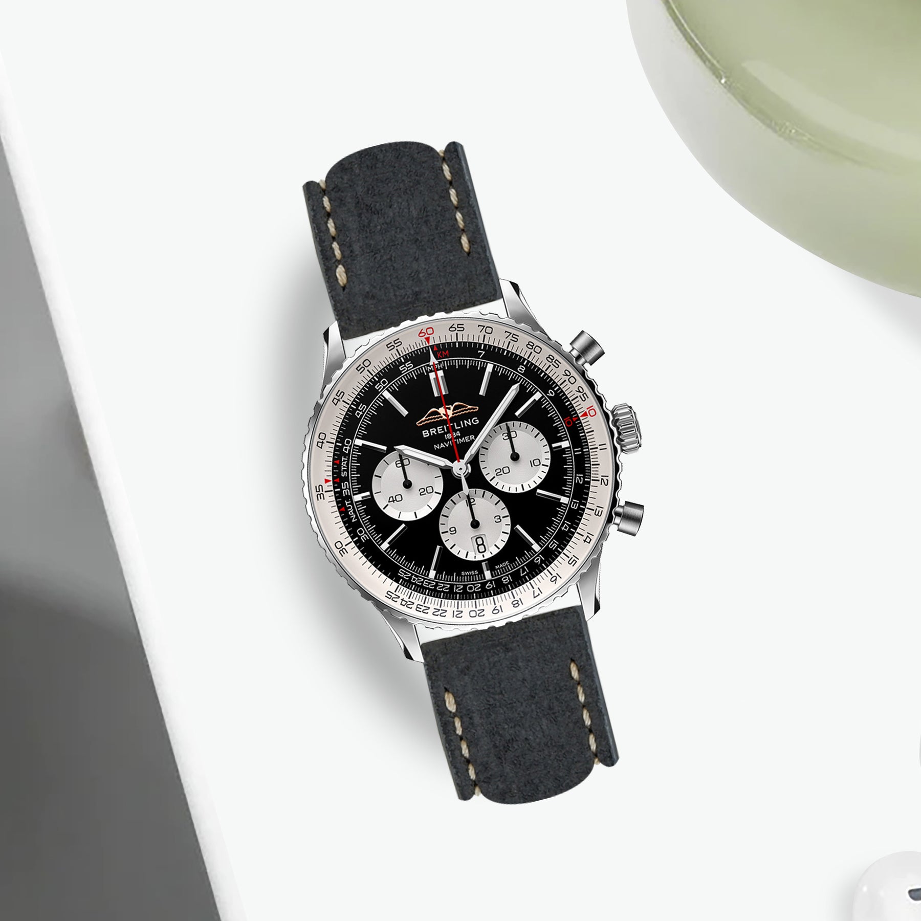 Navitimer Strap Breitling Navitimer Straps - Ospro Black – Liger Straps