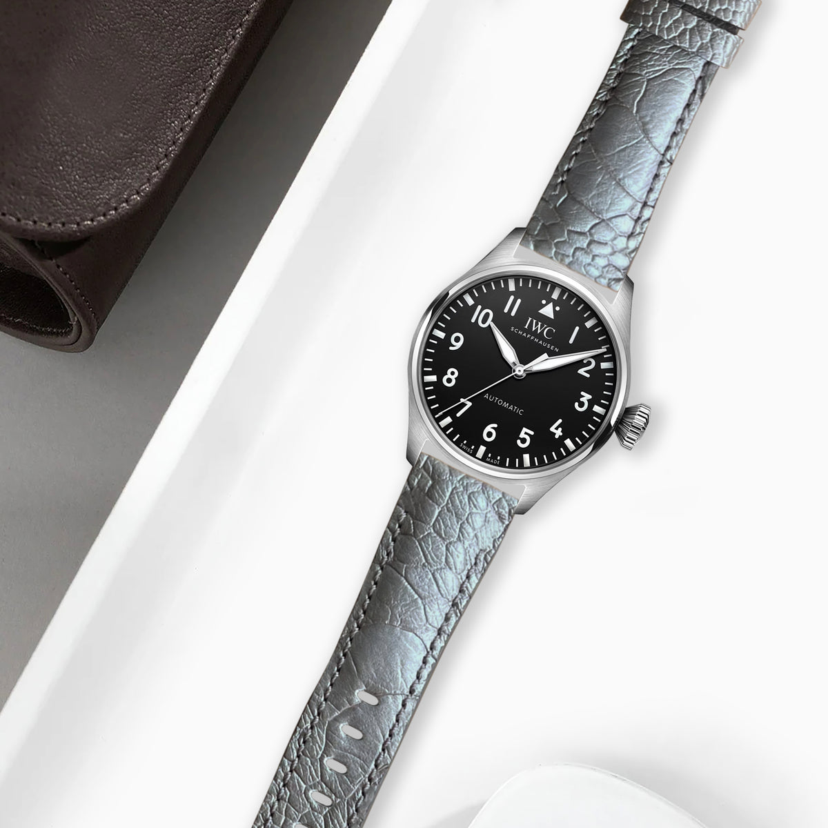 IWC Easx Change Straps - Ostrich Leg Silver – Liger Straps