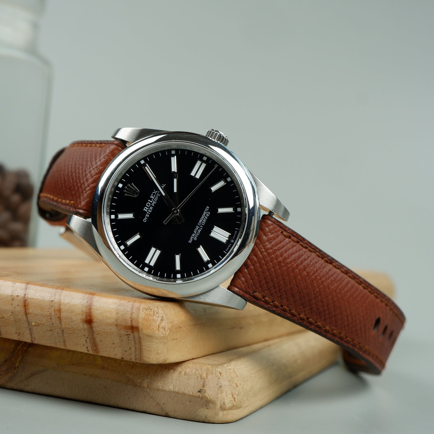Patron Roulex Rolex Oyster Perpetual Straps - Patron Cognac – Liger Straps