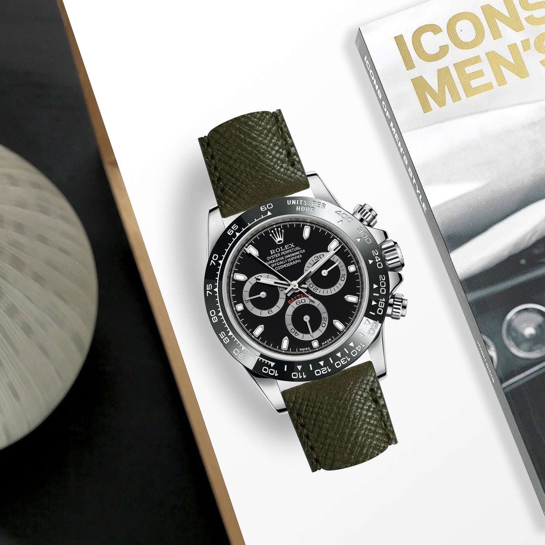 Patron Roulex Rolex Daytona Straps - Patron Olive – Liger Straps