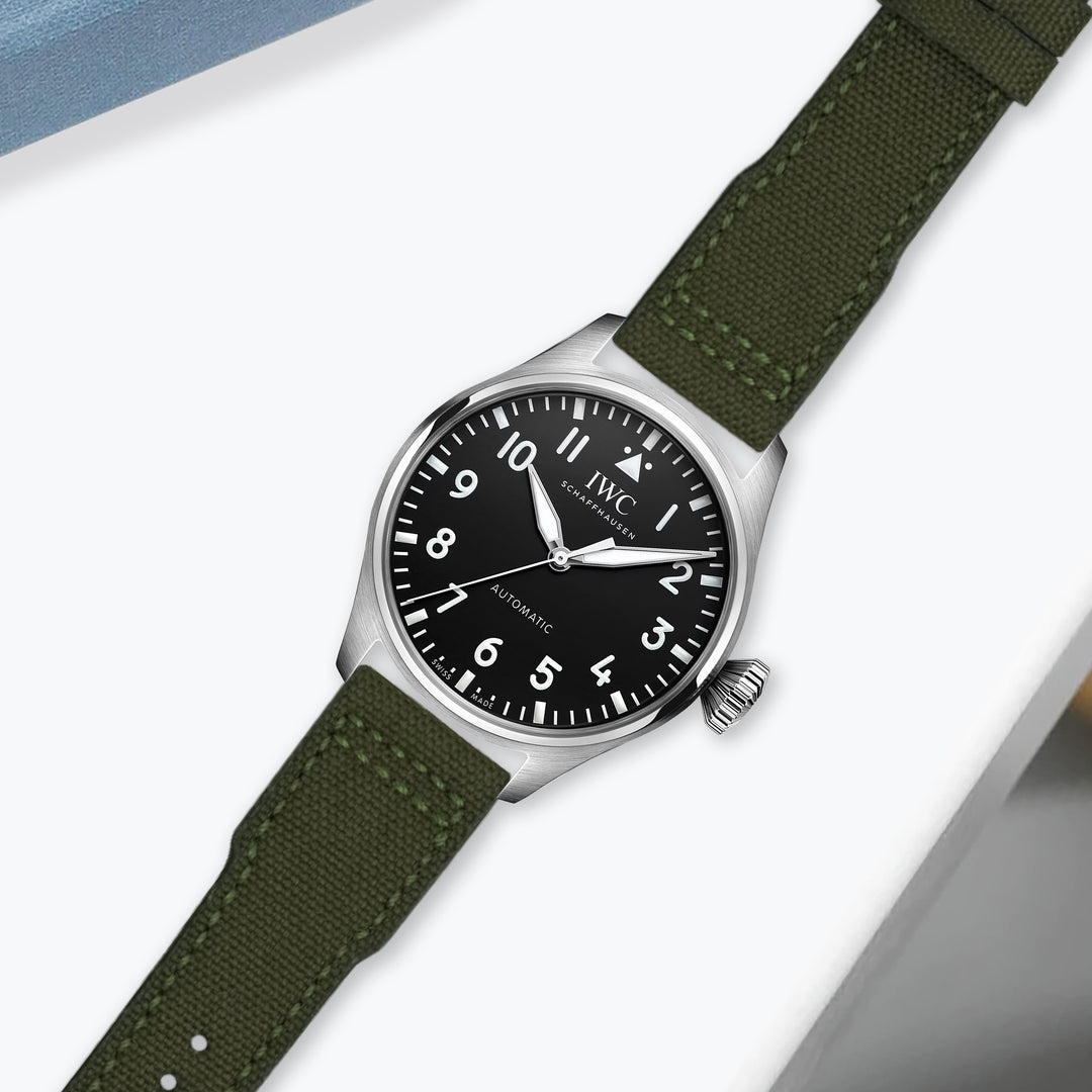 IWC Pilot Straps - Pilot Canvas Army Green – Liger Straps