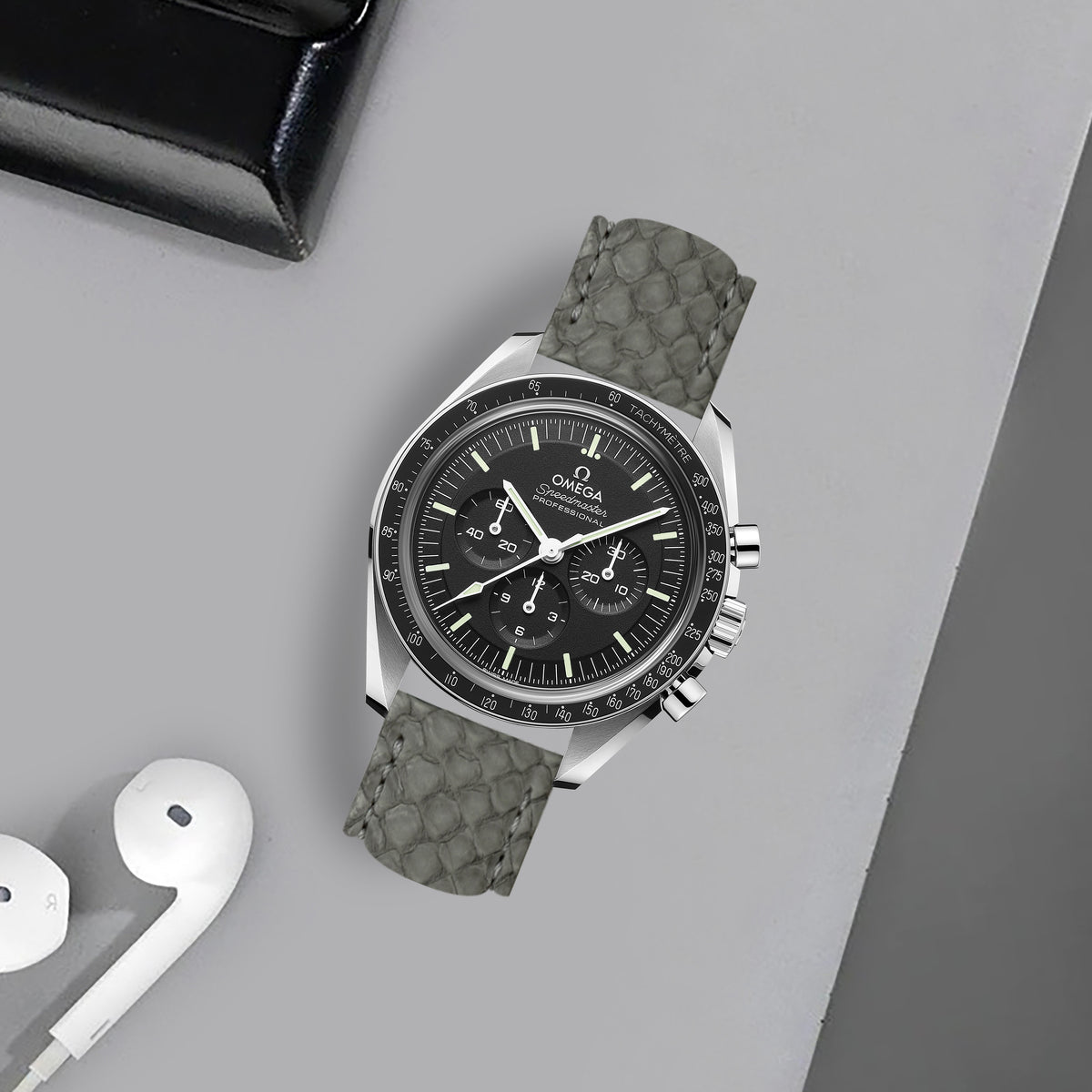 Omega Speedmaster Moonwatch Straps - Python Grey – Liger Straps
