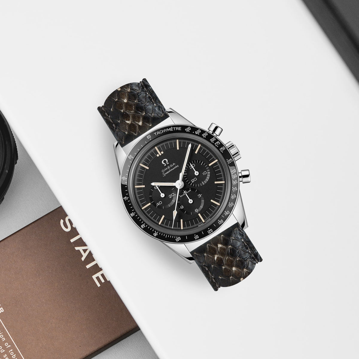 Omega Speedmaster Heritage Straps - Python Slate Grey – Liger Straps