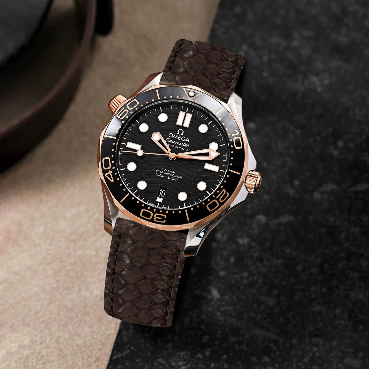 Omega Seamaster Diver 300m Straps - Python Tobacco – Liger Straps