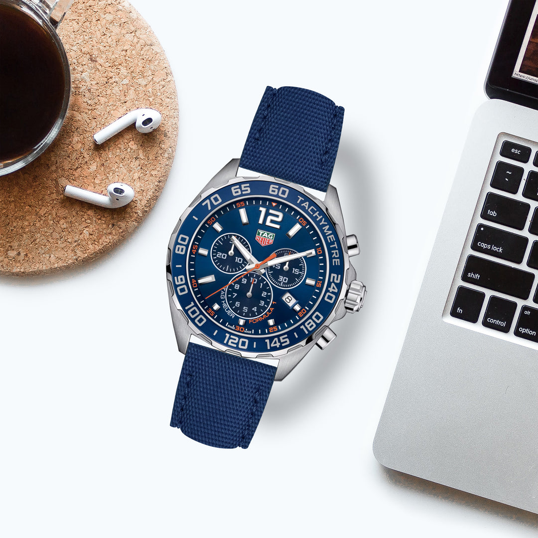 Tag heuer Formula 1 Straps - Canvas Navy Blue – Liger Straps