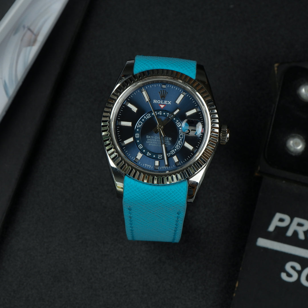 Rolex Sky-Dweller Straps - Saffiano Tiffany Blue – Liger Straps