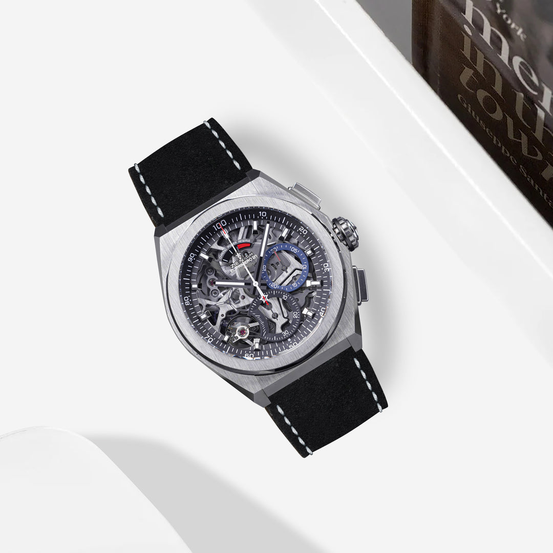 Zenith Defy Straps - Suede Black – Liger Straps