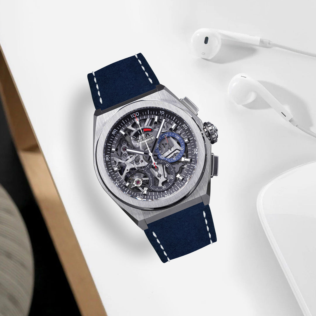 Zenith Defy Straps - Suede Navy Blue – Liger Straps