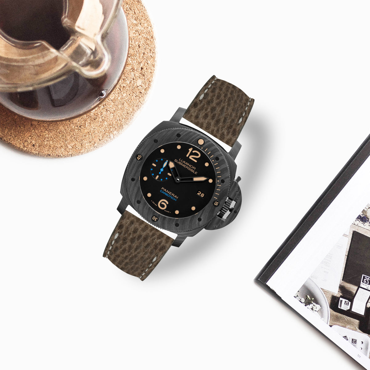 Panerai Submersible Straps - Tjakra Taupe – Liger Straps