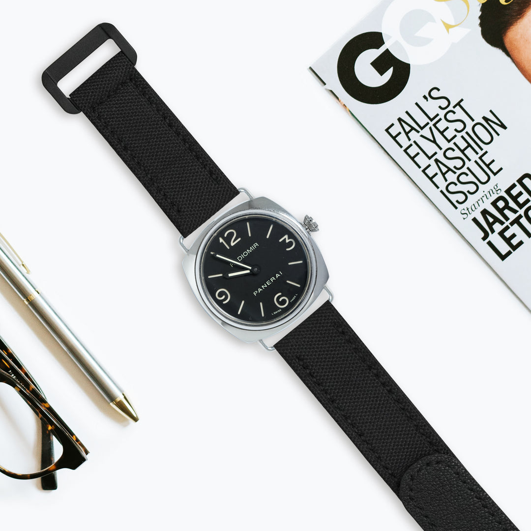 Panerai Radiomir Straps - Velcro Canvas Black – Liger Straps