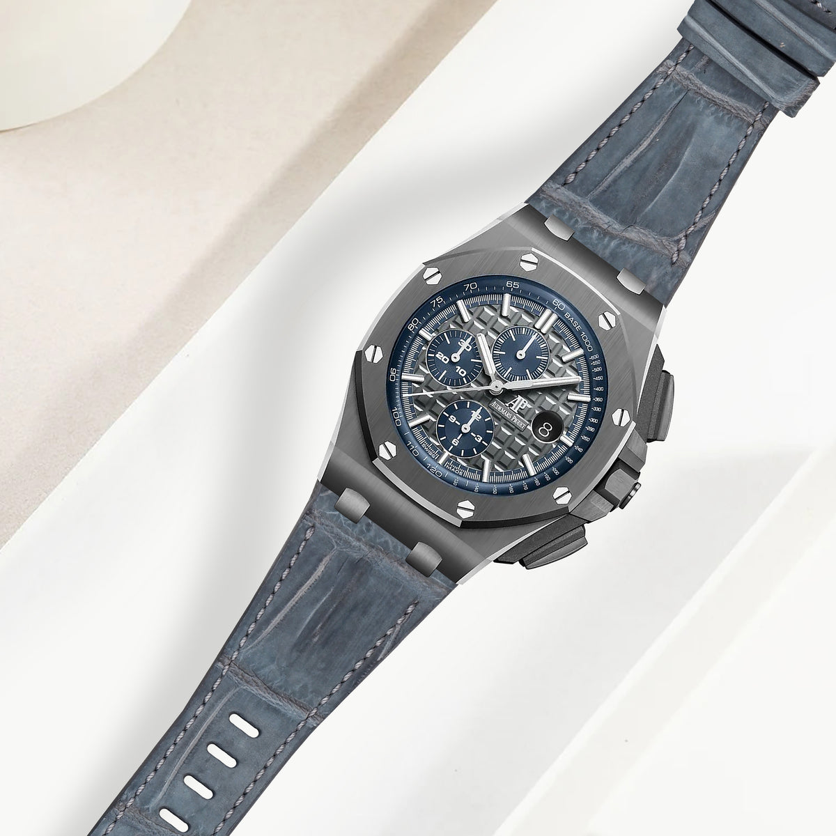 AP ROO 44mm Straps - AP Hornback Nubuck Grey – Liger Straps