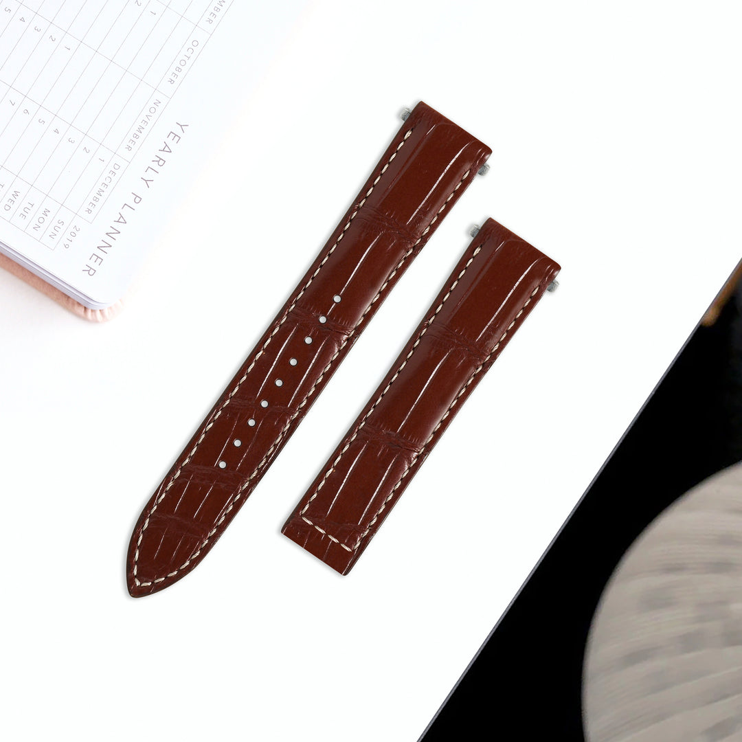 Cartier New Santos Quick Release Straps - Croco Brown – Liger Straps