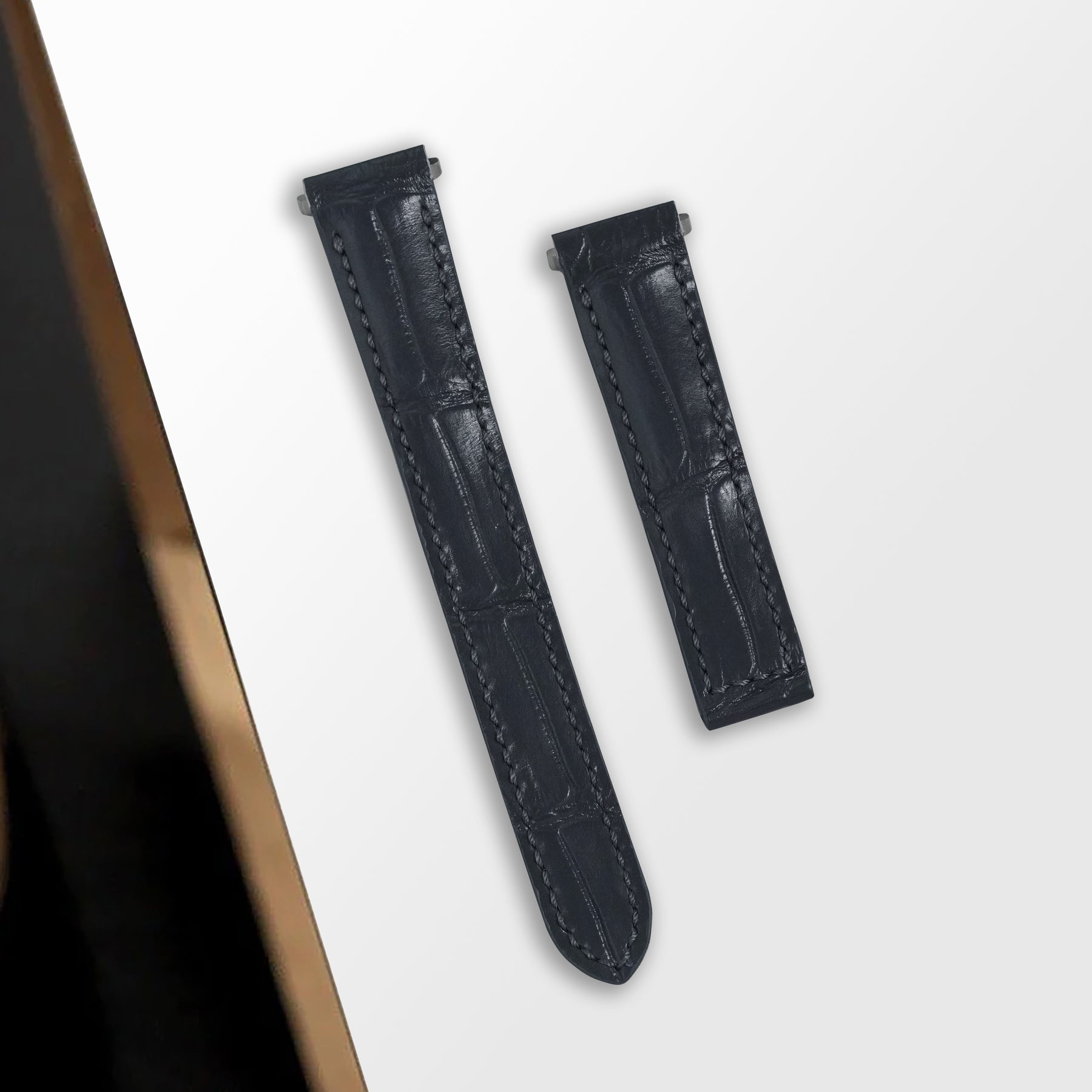 Cartier New Santos Quick Release Straps - Croco Dark Grey – Liger