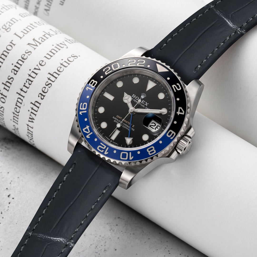 Rolex GMT Master II Batman Straps - Croco Dark Grey – Liger Straps