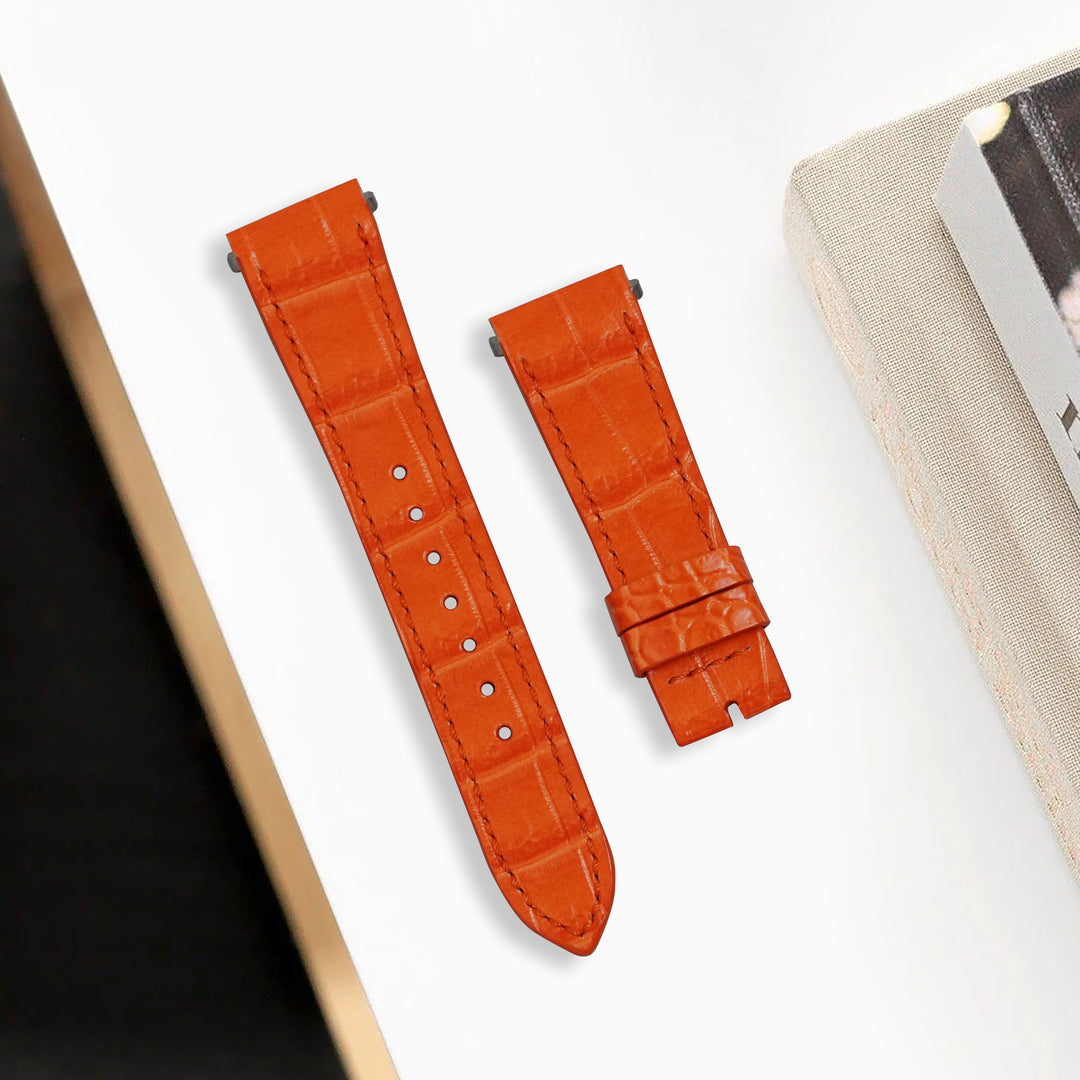 Cartier New Santos Quick Release Straps - Croco Orange – Liger Straps