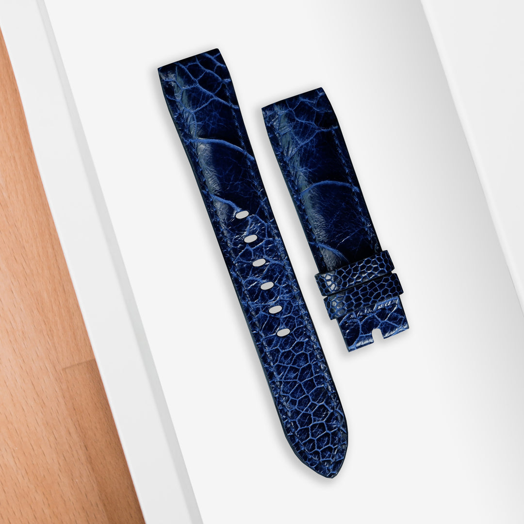 IWC Easx Change Straps - Ostrich Leg Navy Blue – Liger Straps