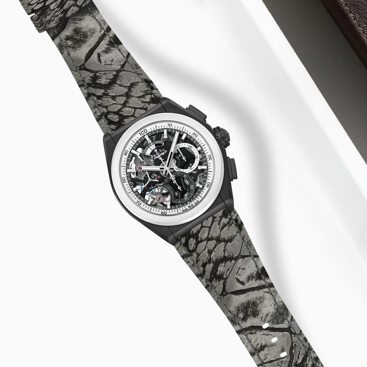 Zenith Defy Straps - Ostrich Leg Stone Grey – Liger Straps