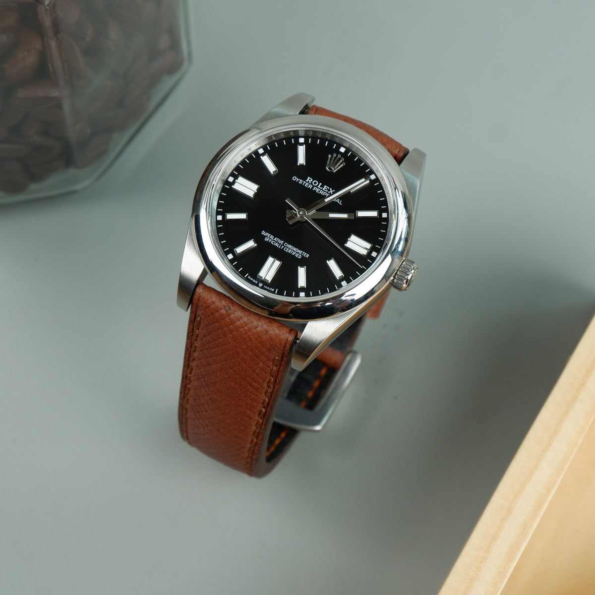Patron Roulex Rolex Oyster Perpetual Straps - Patron Cognac – Liger Straps