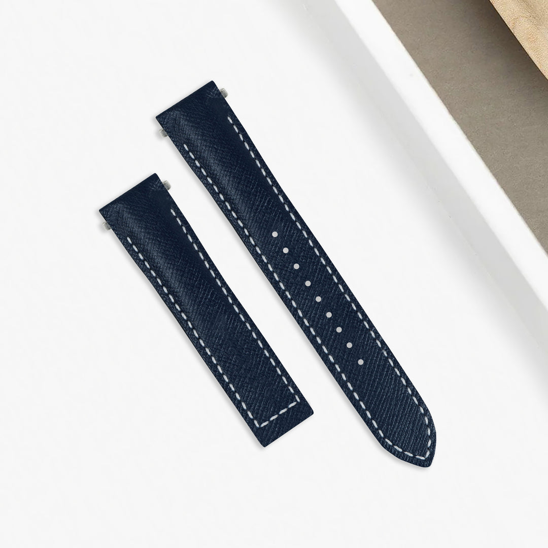 Cartier New Santos Quick Release Straps - Saffiano Navy Blue