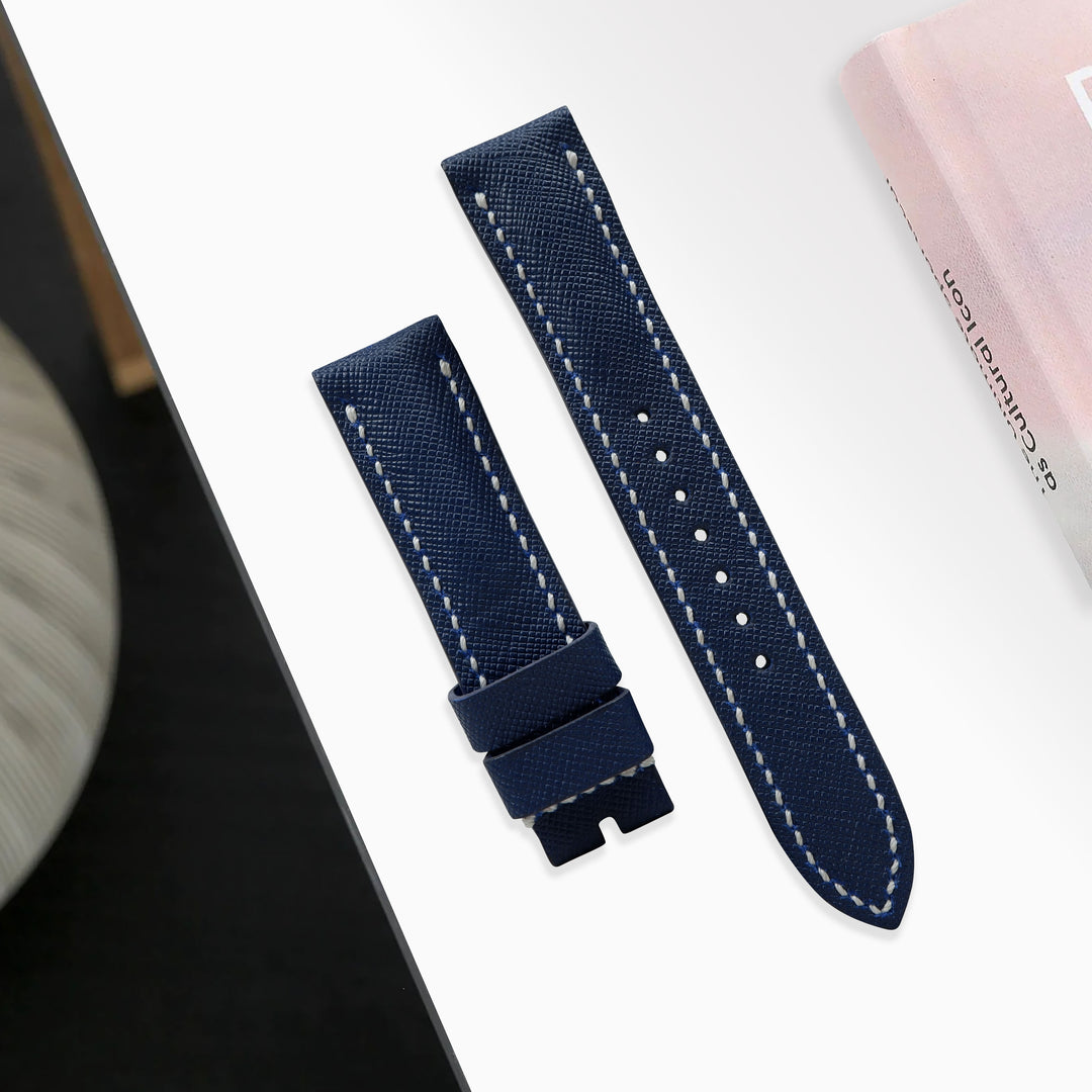 Omega Seamaster Aqua Terra Straps - Saffiano Navy Blue – Liger Straps