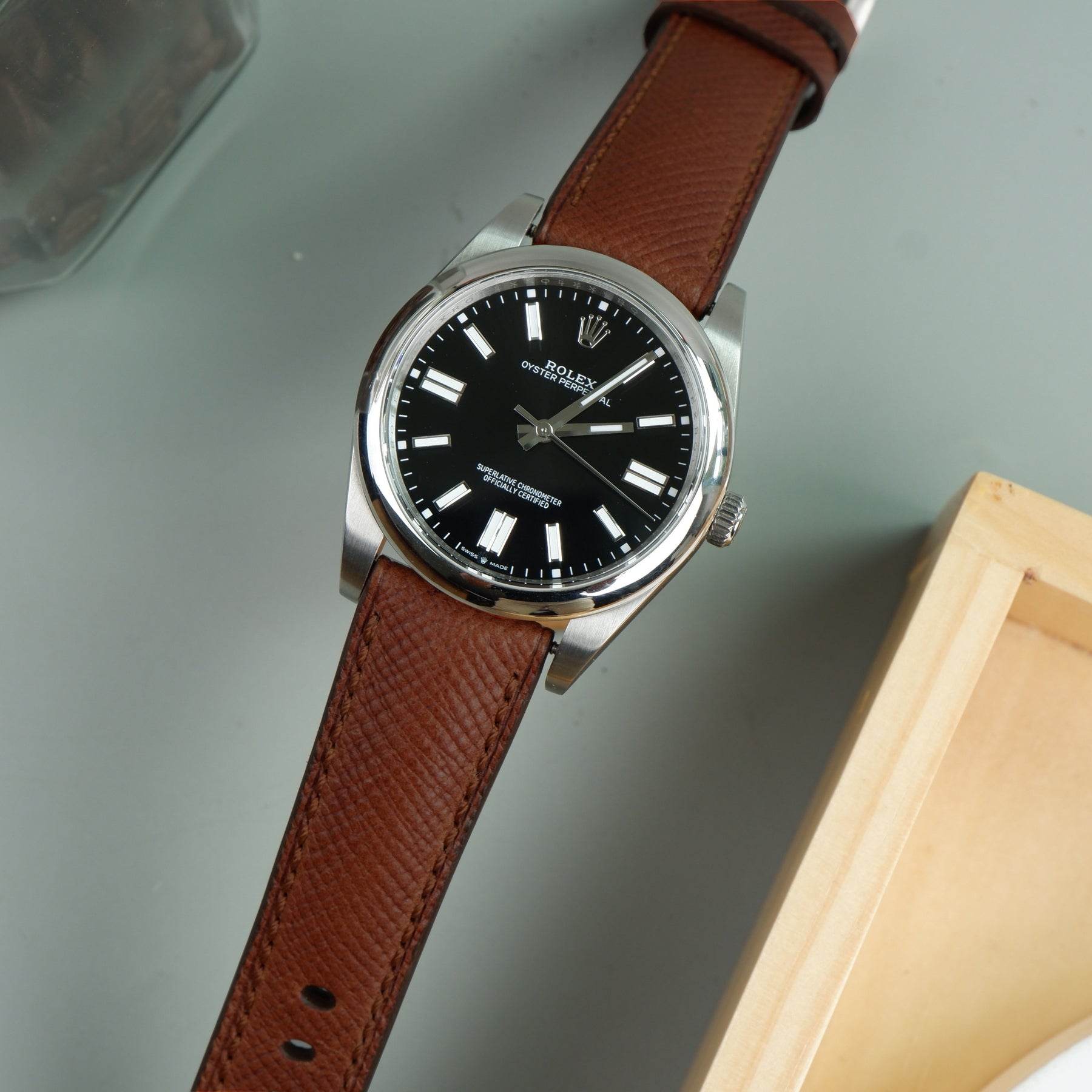 Patron Roulex Rolex Oyster Perpetual Straps - Patron Cognac – Liger Straps