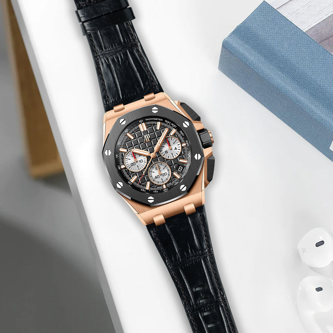 AP Interchangeable Quick Release Straps - AP Croco Black – Liger