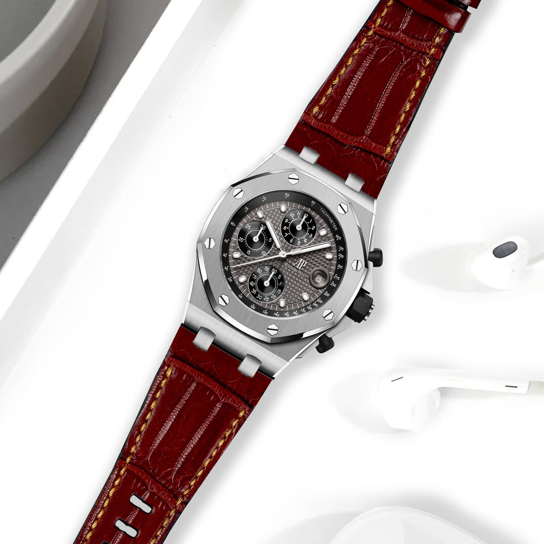 AP Interchangeable Quick Release Straps - AP Croco Bordeaux