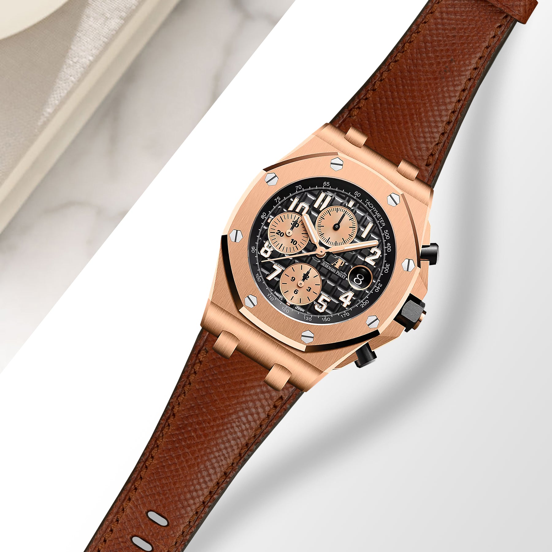AP ROO 42mm Straps - AP Patron Cognac – Liger Straps