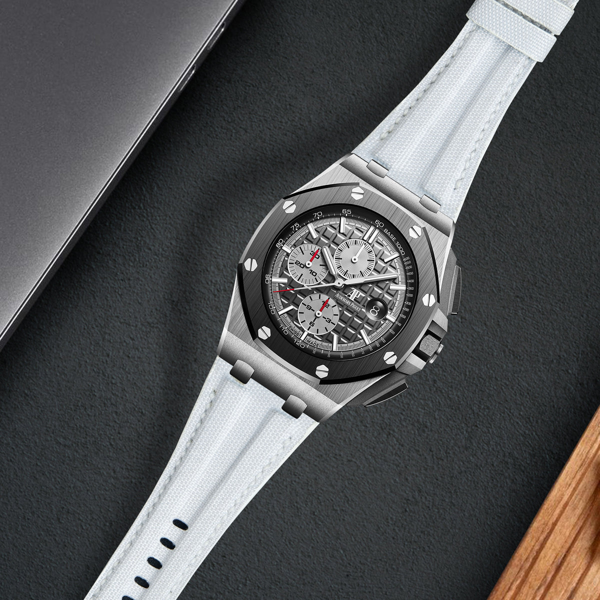 AP ROO 44mm Straps - AP Phantom White – Liger Straps