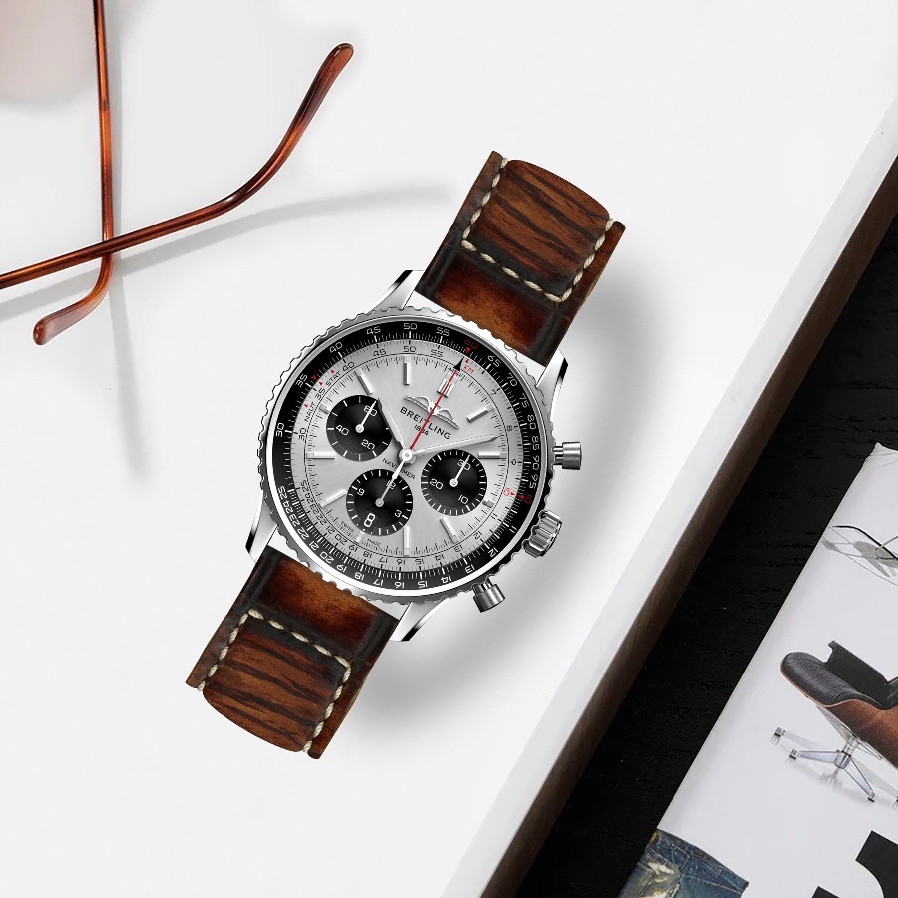 Navitimer Strap Breitling Navitimer Straps - Archaic III – Liger Straps